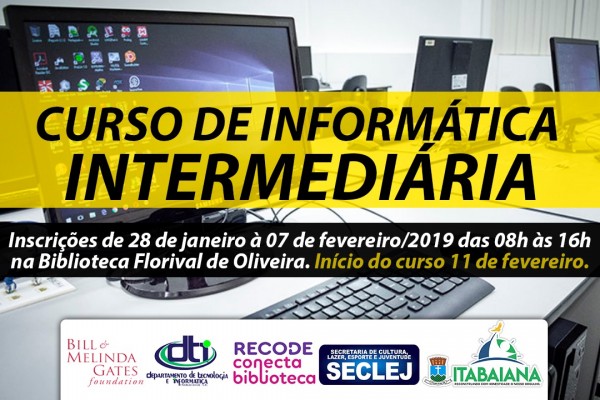 INSCRIÇÕES ABERTAS PARA CURSO DE INFORMÁTICA GRATUITO