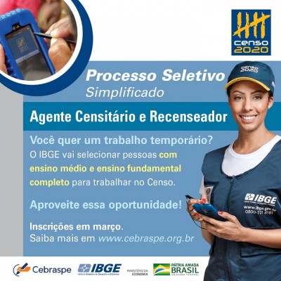 PROCESSO SELETIVO DO IBGE TEM MAIS 240 VAGAS PARA ITABAIANA