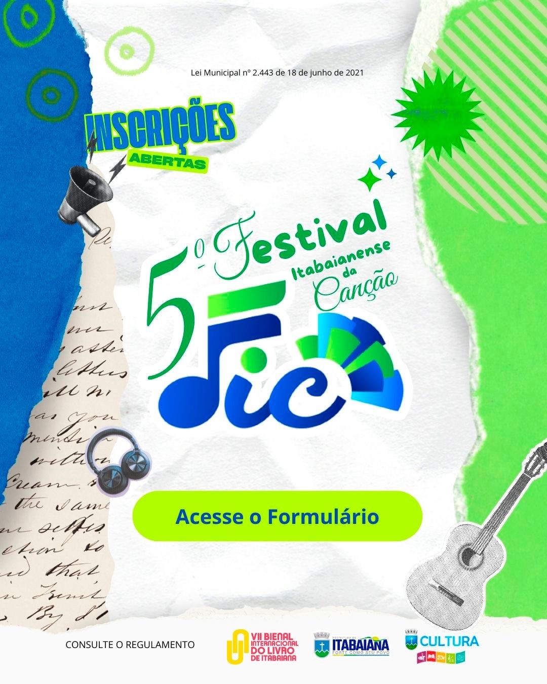 Inscrições Abertas para o 5º Festival Itabaianense da Canção - FIC 2025: Confira o Regulamento