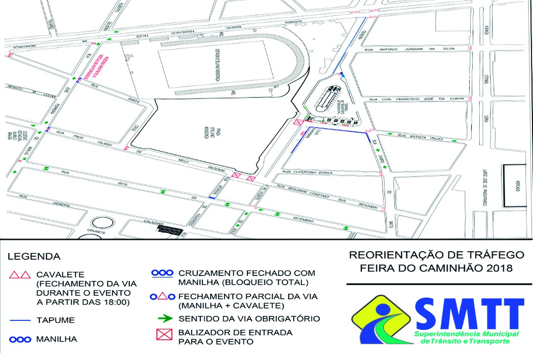 SMTT DIVULGA ORIENTAÇÃO DE TRÁFEGO PARA A 53° FEIRA DO CAMINHÃO