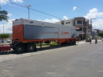 Primeira parte da Usina Móvel de Asfalto chega a Itabaiana