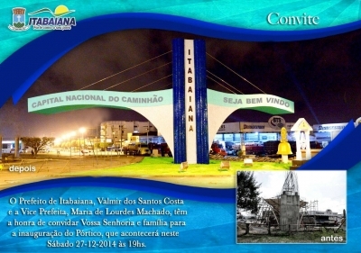 Prefeitura Inaugura Pórtico de entrada da Cidade neste sábado, 27