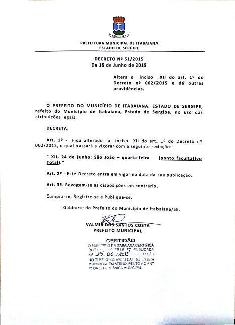 Decreto de ponto facultativo