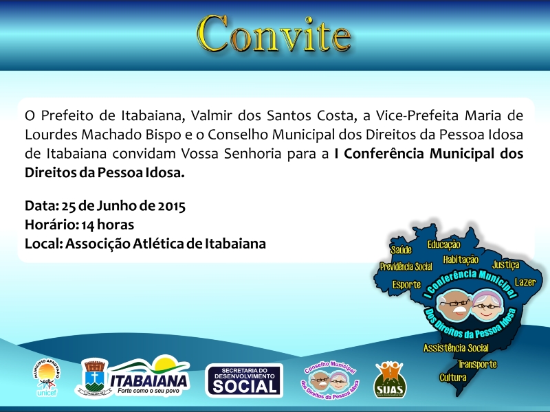 I Conferência Municipal dos Direitos da Pessoa Idosa