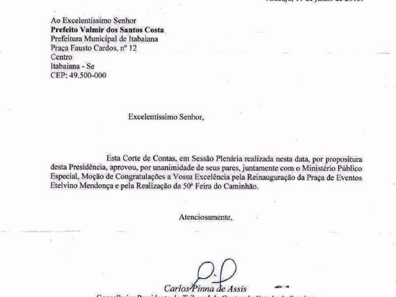 Tribunal de Contas Parabeniza Prefeito pela Reconstrução da Praça Etelvino Mendonça