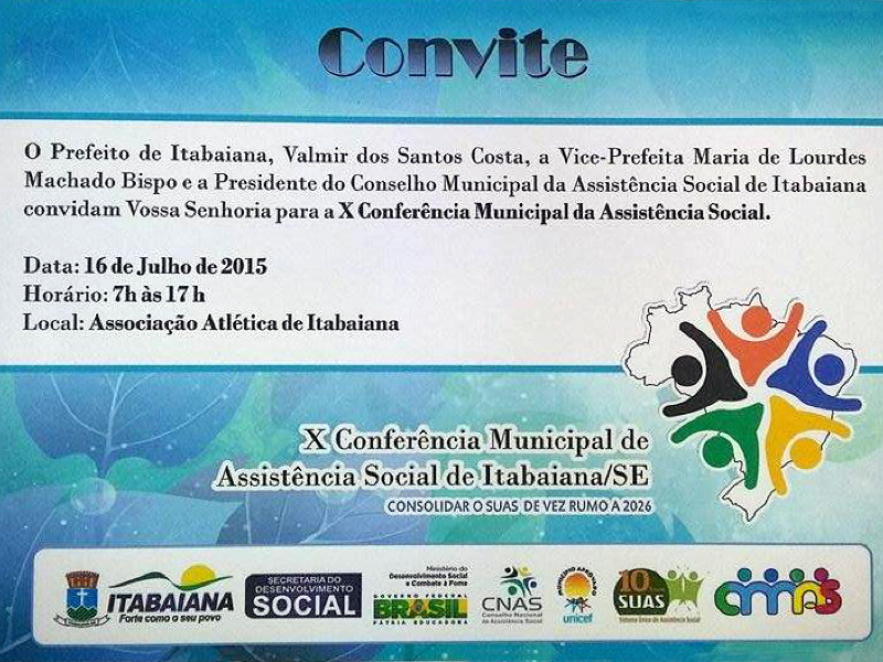 X CONFERÊNCIA MUNICIPAL DA ASSISTÊNCIA SOCIAL