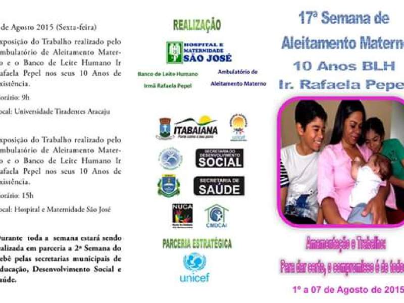 Semana do Aleitamento Materno será Aberta Sábado no Chiara Lubich