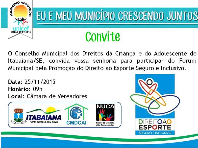 Itabaiana realiza Fórum Municipal pela Promoção do Direito ao Esporte Seguro e Inclusivo
