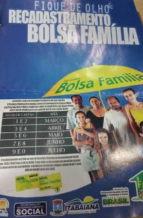 Fique de Olho: Recadastramento do Bolsa Família