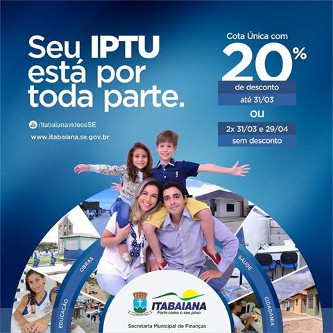 Pagamento do IPTU em Parcela Única até 31 de Março