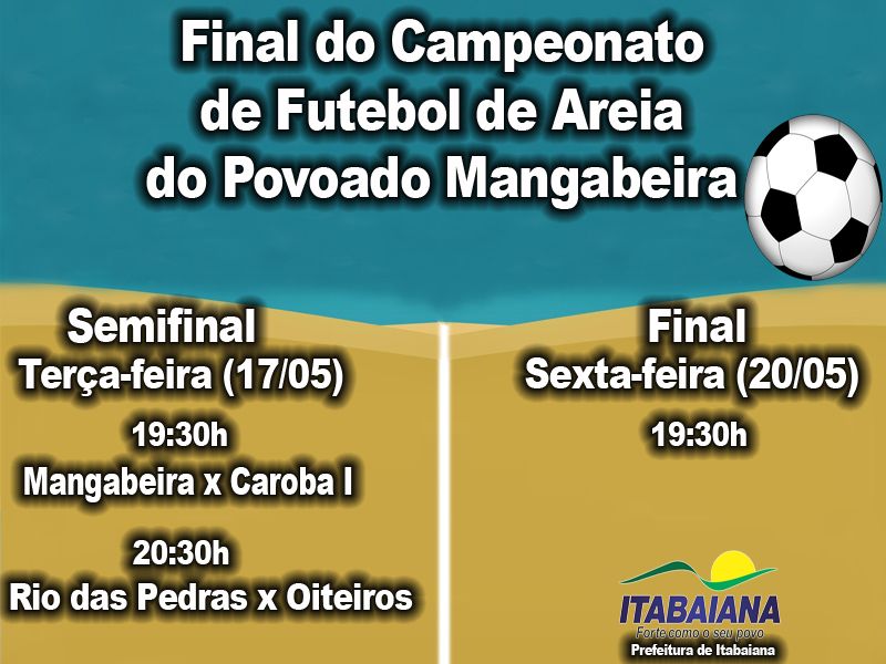 FINAL DO CAMPEONATO DE FUTEBOL DE AREIA DO POVOADO MANGABEIRA