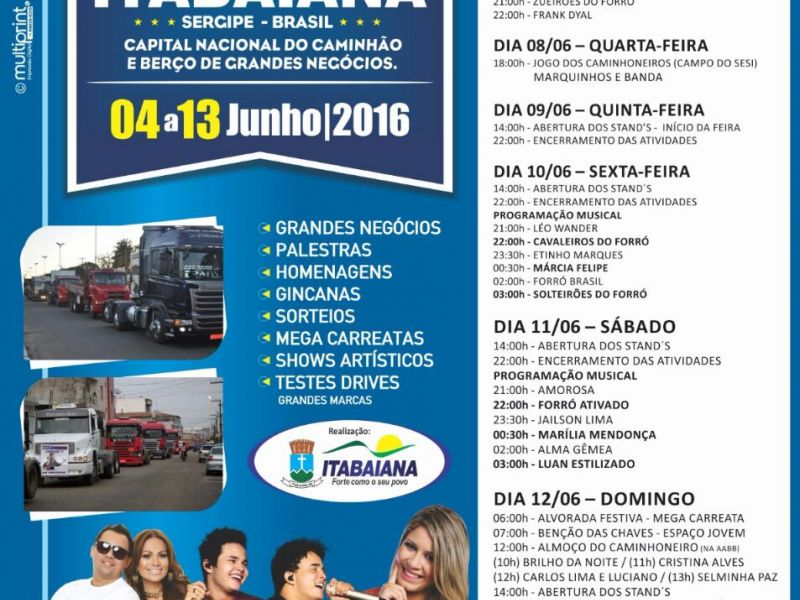 PROGRAMAÇÃO DA 51ª FEIRA DO CAMINHÃO