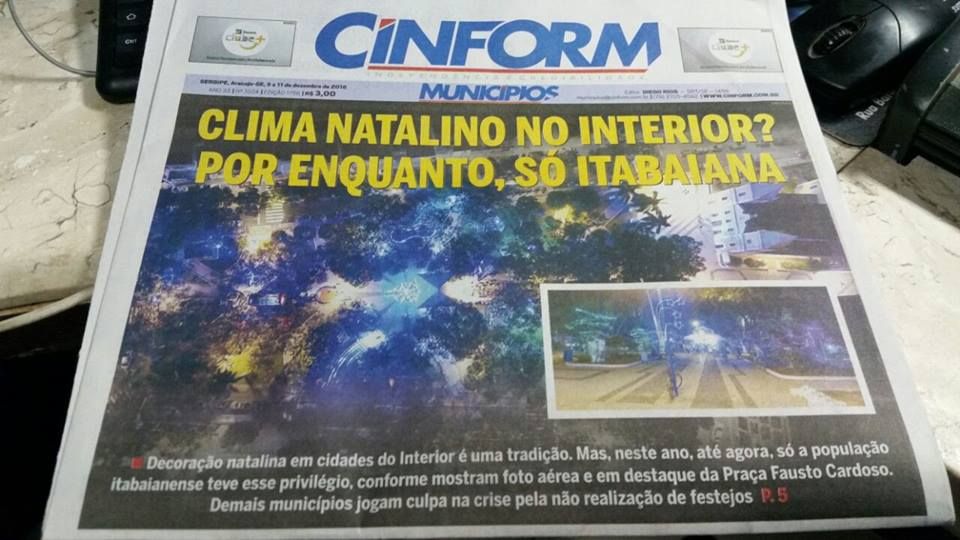 NATAL SÓ É REALIDADE EM ITABAIANA, DESTACA O JORNAL CINFORM