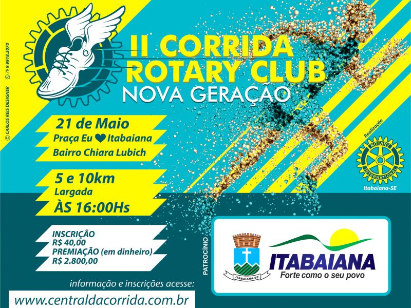 PREFEITURA MUNICIPAL DE ITABAIANA APOIA A II CORRIDA ROTARY CLUB NOVA GERAÇÃO