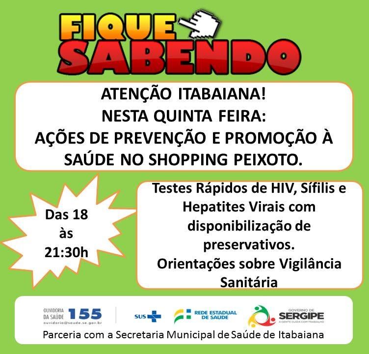 AÇÕES DE PREVENÇÃO E PROMOÇÃO À SAÚDE NO SHOPPING PEIXOTO