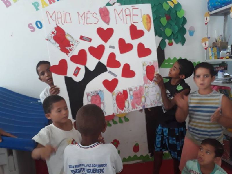 CRAS II COMEMORA O DIA DAS MÃES COM AS CRIANÇAS DO COLETIVO SANTO ANTÔNIO