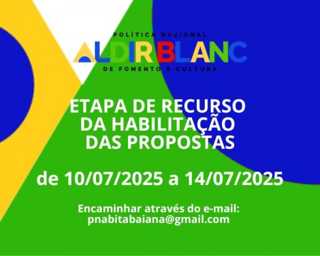 Prefeitura de Itabaiana abre etapa de recurso para projetos desabilitados nos editais da Lei Aldir Blanc