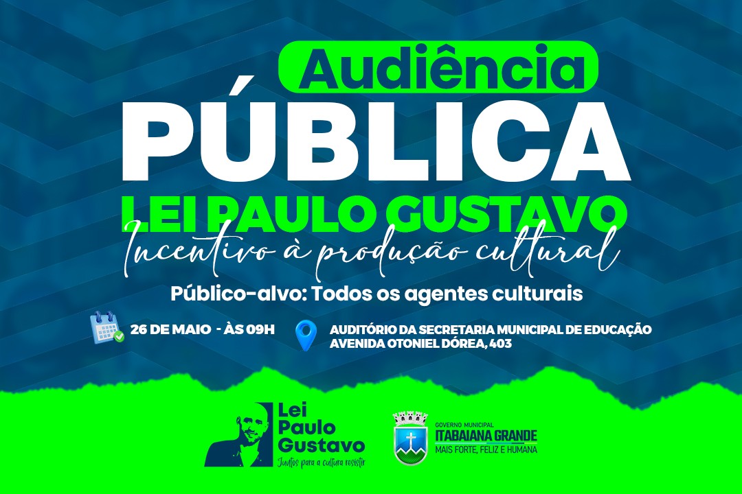 Conselho  Municipal de Cultura convoca agentes culturais para Audiência Pública na próxima sexta-feira, 26