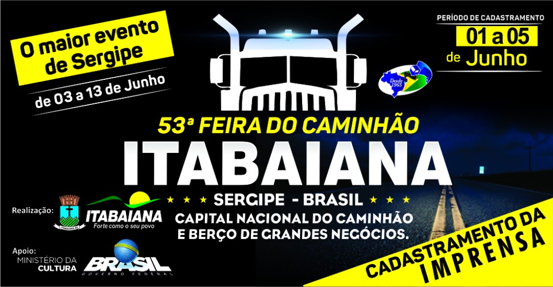 CADASTRAMENTO DE IMPRENSA PARA FESTA DOS CAMINHONEIROS INICIA NESTA SEXTA, 1º DE JUNHO