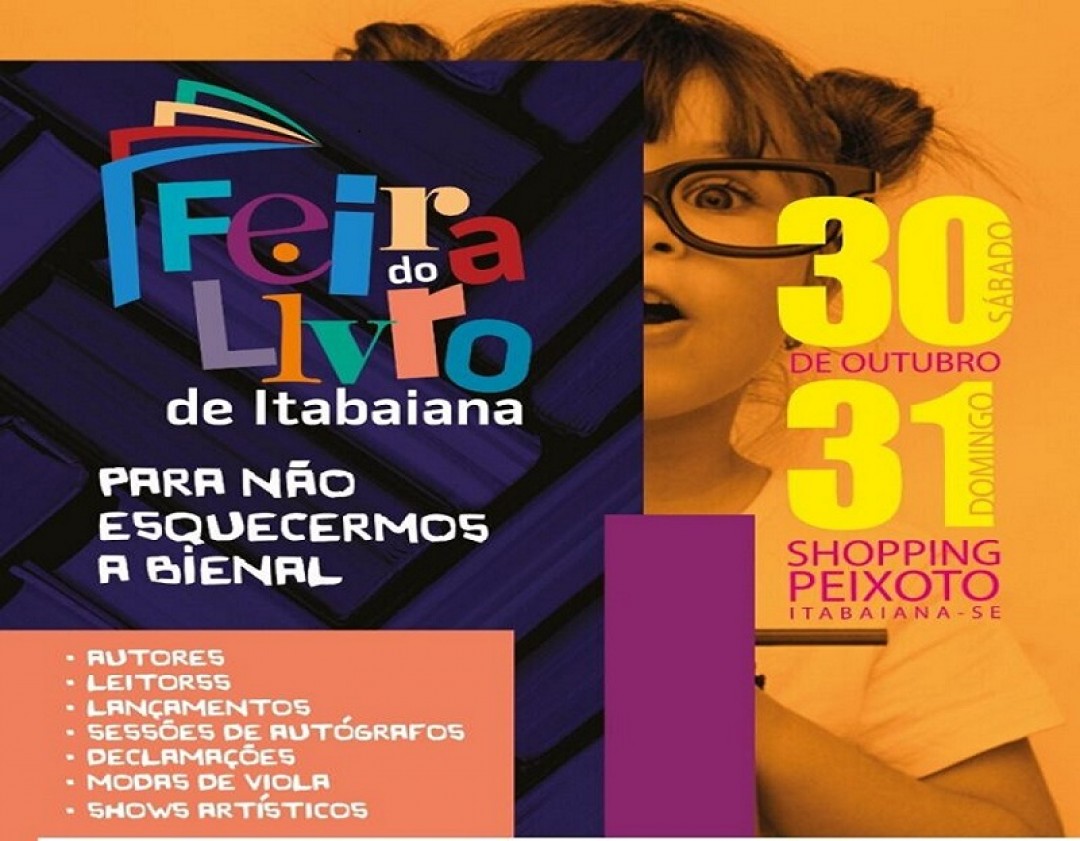 Itabaiana sediará Feira de Livros nos dias 30 e 31