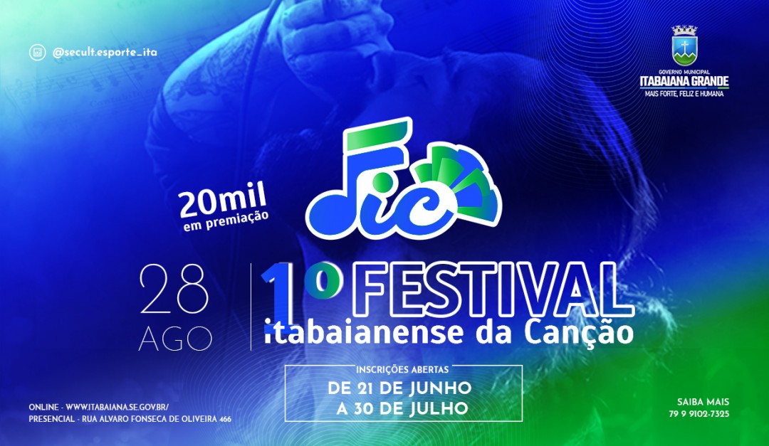 FIC: inscrições para o Festival Itabaianense da Canção seguem abertas