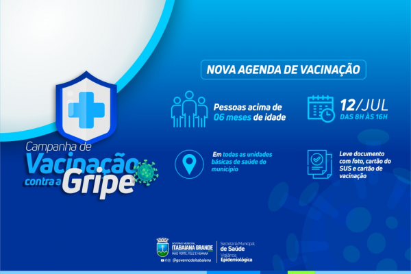 Secretaria de Saúde amplia vacinação contra a Gripe Influenza para pessoas acima de 06 meses de vida