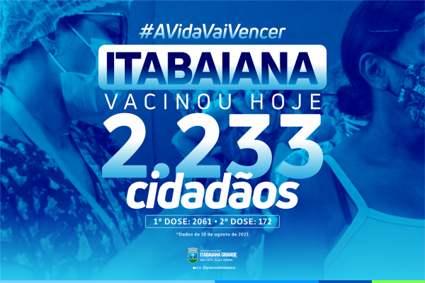 Recorde na imunização: Itabaiana vacinou 2.233 pessoas na última terça-feira (10)