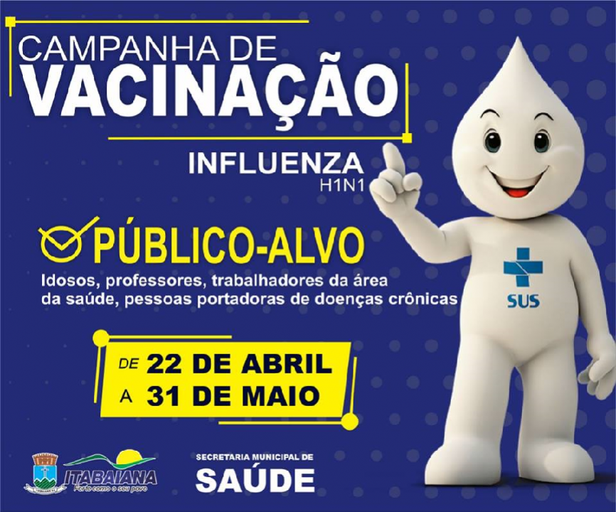 AMPLIADO PÚBLICO-ALVO DA CAMPANHA DE VACINAÇÃO CONTRA A INFLUENZA H1N1