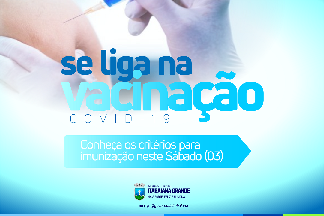 Governo de Itabaiana vacinará pessoas a partir de 40 anos, sem comorbidades