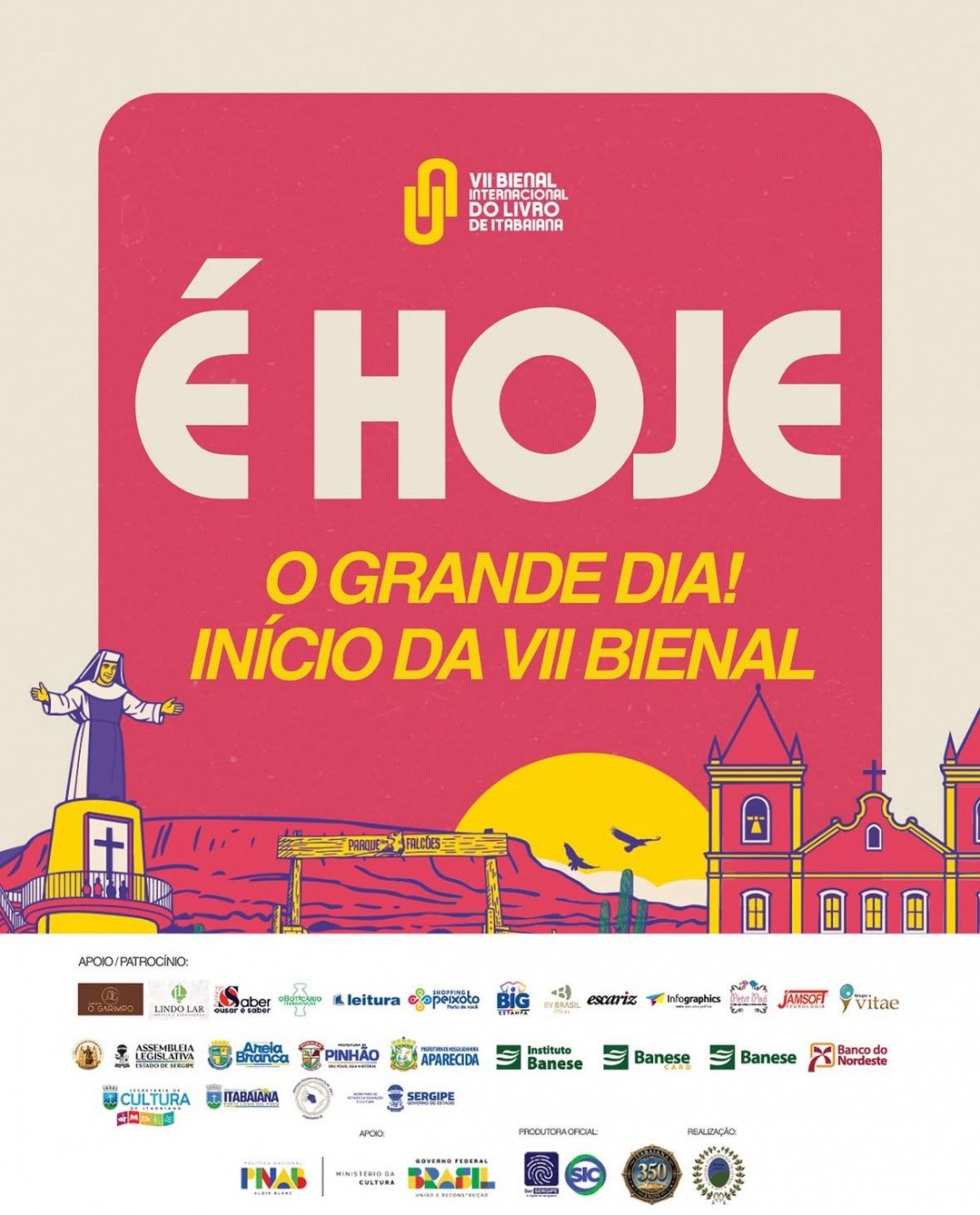 Com apoio da Prefeitura de Itabaiana, VII Bienal Internacional do Livro inicia hoje, 23, no Shopping Peixoto