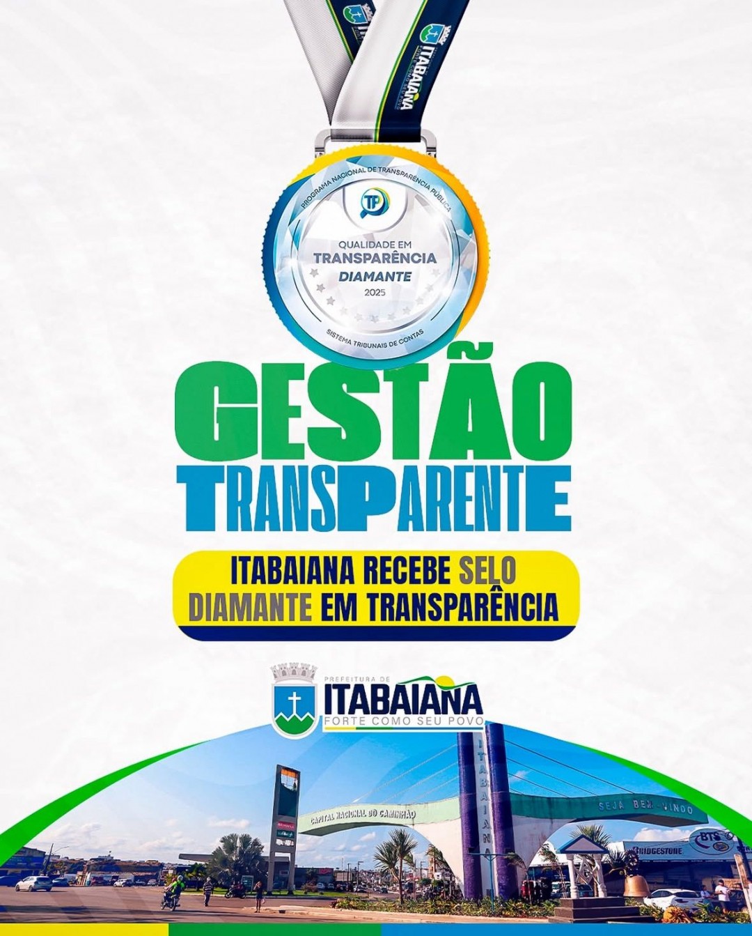 Itabaiana recebe o Selo Diamante em Transparência. Título mostra comprometimento da gestão em facilitar acesso às informações